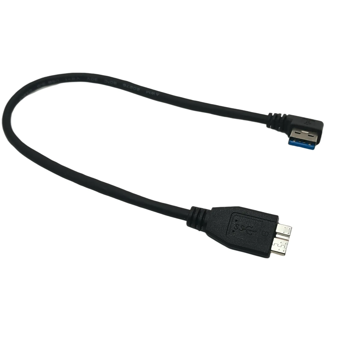 USB 3.0 Cable Angled 90 Degree Left Right USB Type A Male To Micro B Data Cables Cord Lead For External Hard Drive Disk 0.3M