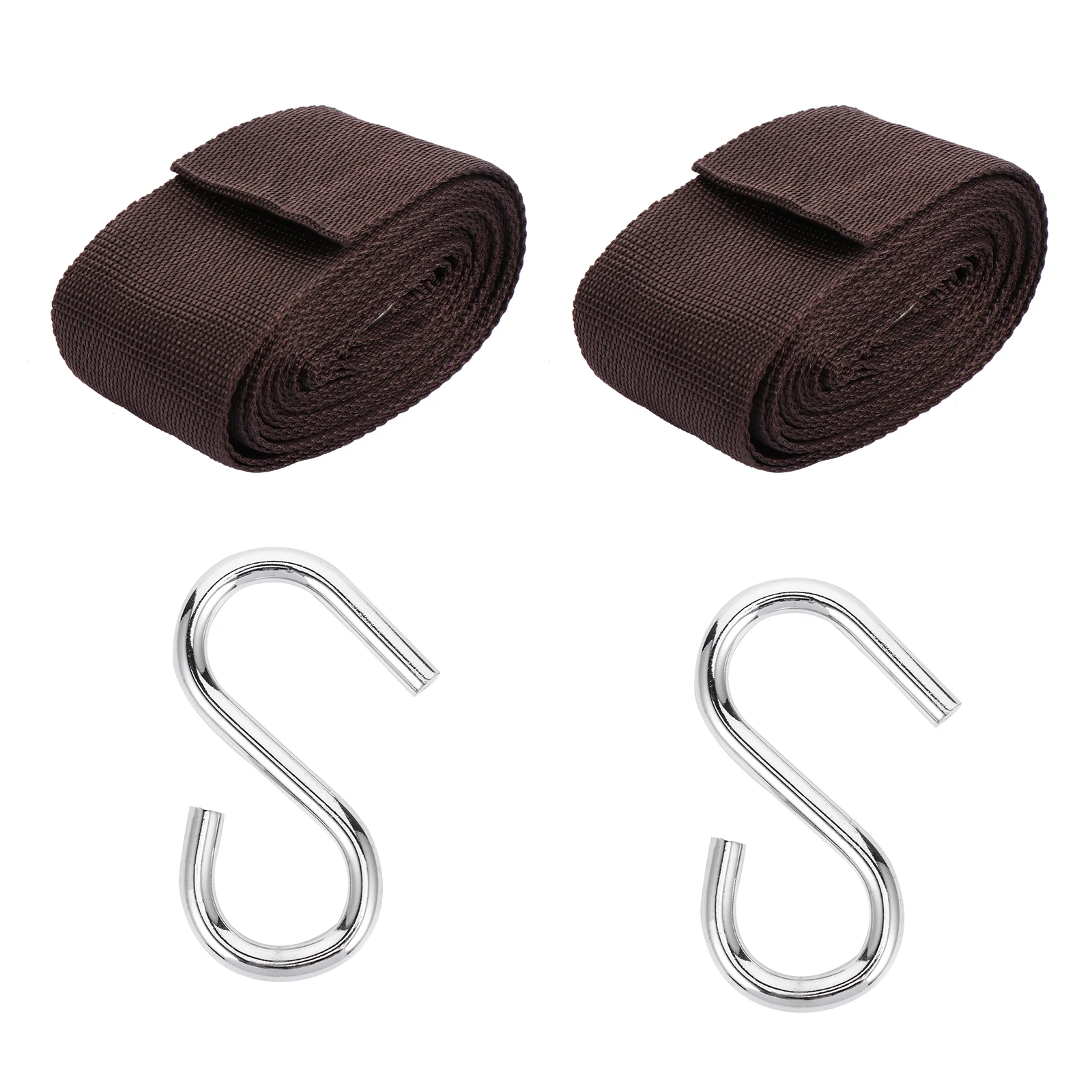 

4pcs Hammock Tree Wrap Straps Heavy Duty Alloy Ring Band S Hooks Lightweight Scratch Resistant Easy Install Camping Outdoor