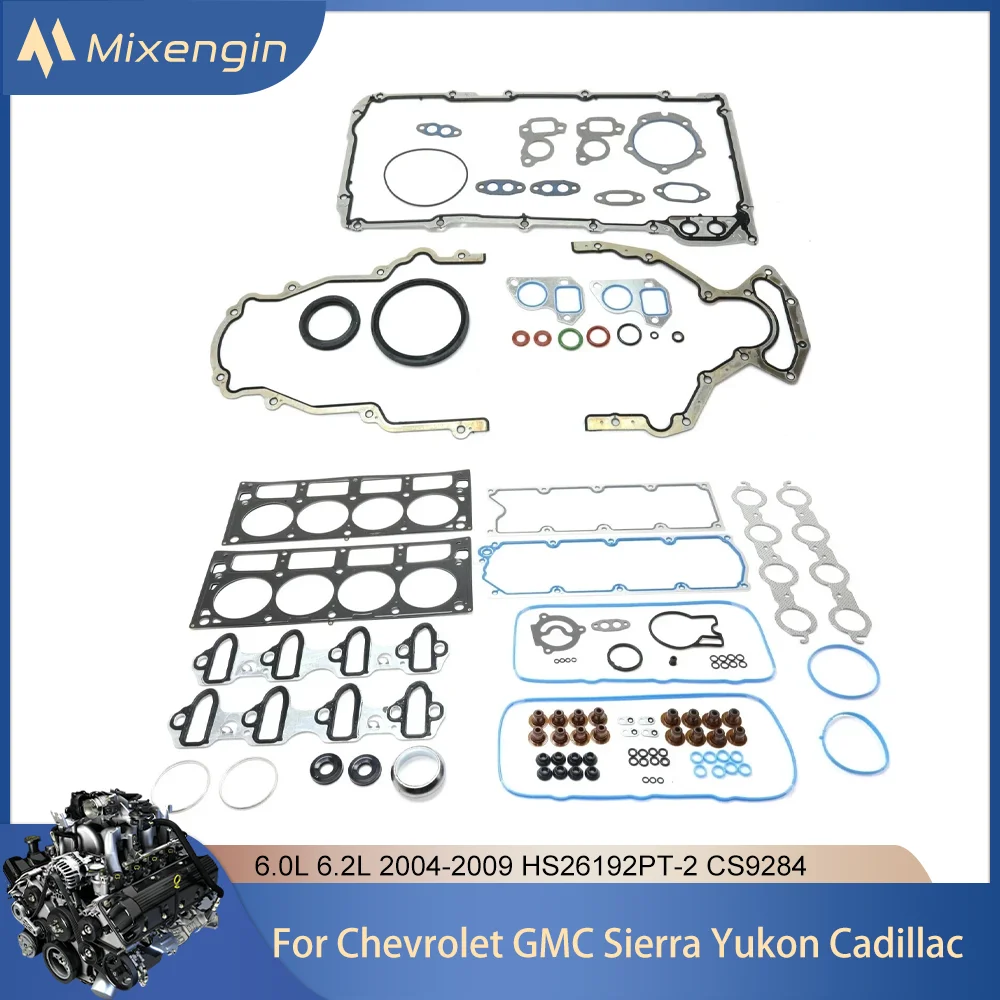 

Полный комплект прокладок двигателя для 6.0-6.2L, подходит для Chevrolet Silverado 1500, Tahoe, GMC Sierra, Yukon XL, Cadillac Escalade 2004-2009 гг.
