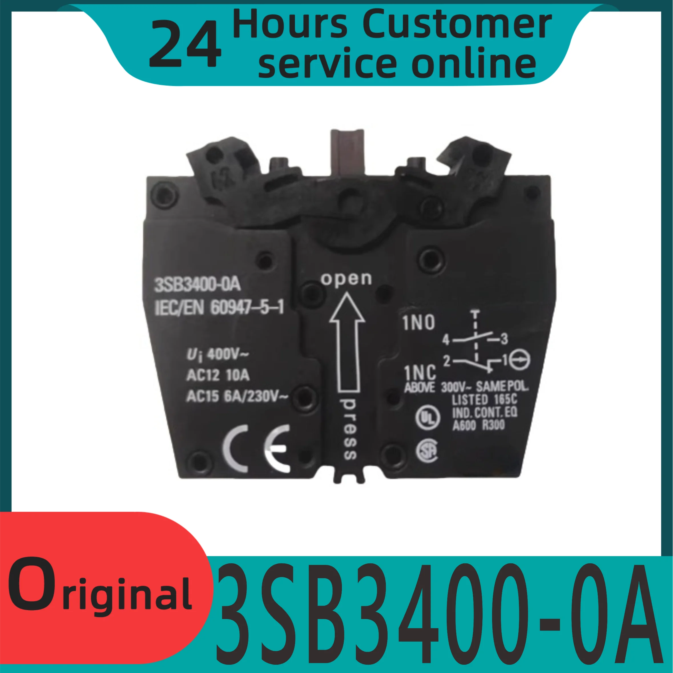 

Brand new original button switch contact module 3SB3400-0A 1N0+1NC screw terminal
