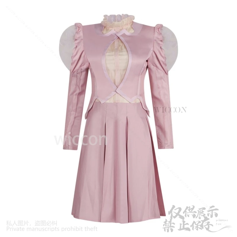 女の子のためのかつら,ロリータのかつら,ハロウィーンのためのカスタマイズされたユニフォーム,クリスマスパーティー,アニメ映画,ピンクのバウンス袖のドレスを備えたブリンダコスプレ衣装