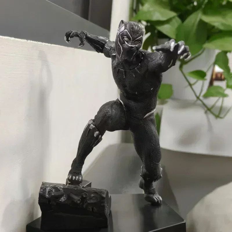 

18cm Anime Avengers 3 Black Panther GK: Black Panther Double Headed Carving 1/10 Box Set Handmade Ornament Gift