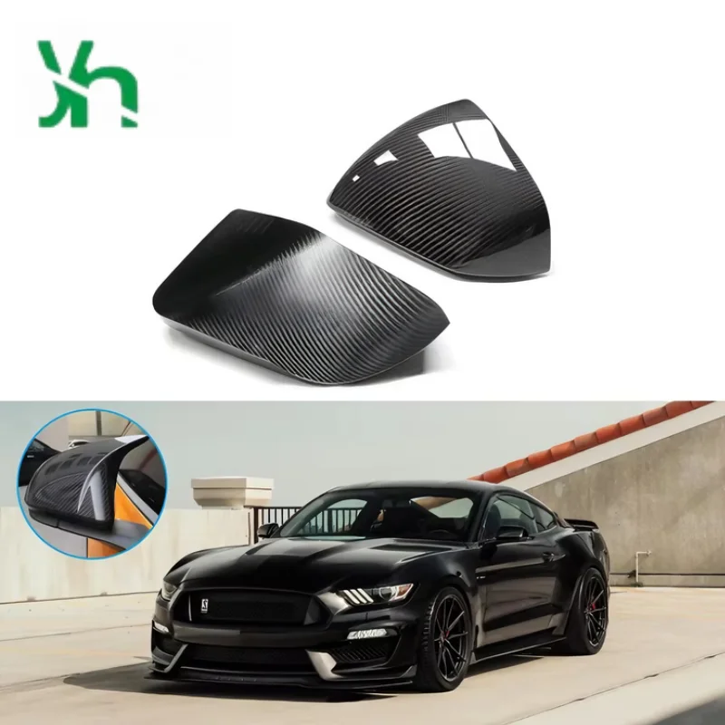 2015년 유럽형 카본 파이버 머스탱 범퍼 커버 장식, 고급 스테인리스 스틸 미러 커버 스티커에 적합
