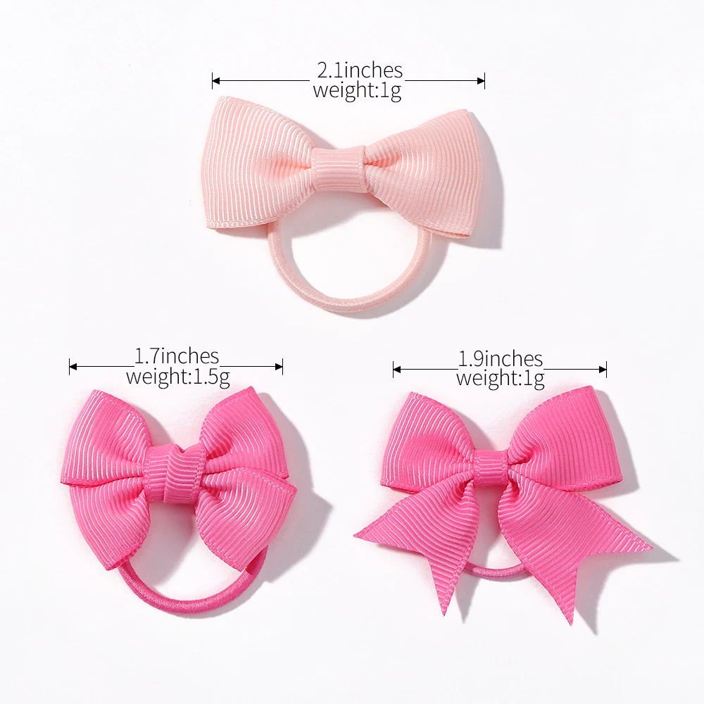 10Pcs/lot Grosgrain Ribbon Pigtail Bows Elastic Hair Ties Hair Bands Holders New Year Hair Accessories for Baby Girls Gift