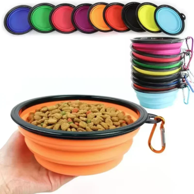 

350ML/1000ML Durable TPR Portable Pet Food Bowl for Cats And Dogs Silicone Collapsible Travel Outdoor Water Food Bowl for Pets