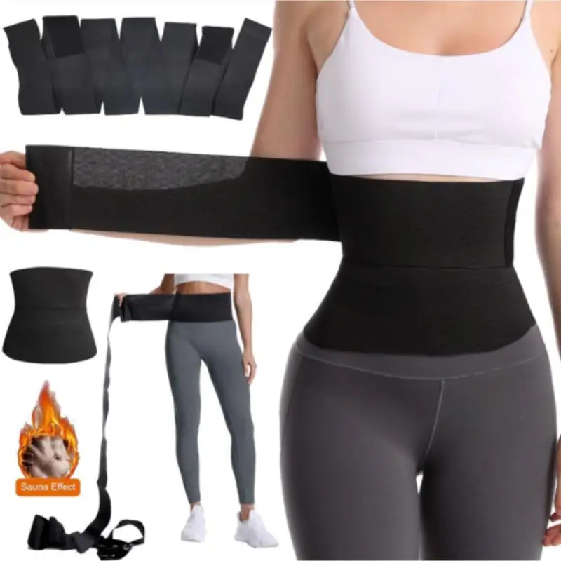 Women's Waist Training Bandage Wrap Sauna Belt, Adjustable Long Torso Abdominal Shaper, Slimming Body Wrap Strap, Waist Trainer