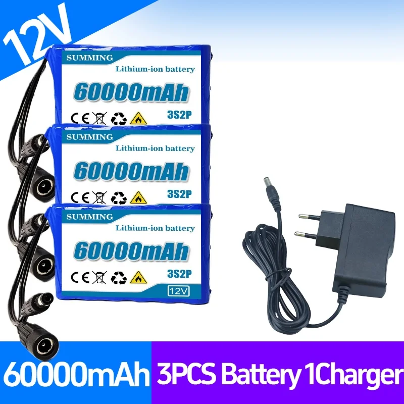

18650 3S2P 11.1V/12V Rechargeable Battery Pack with BMS for RC Car Robot CCTV Camera GPS Tracker UPS Backup Power