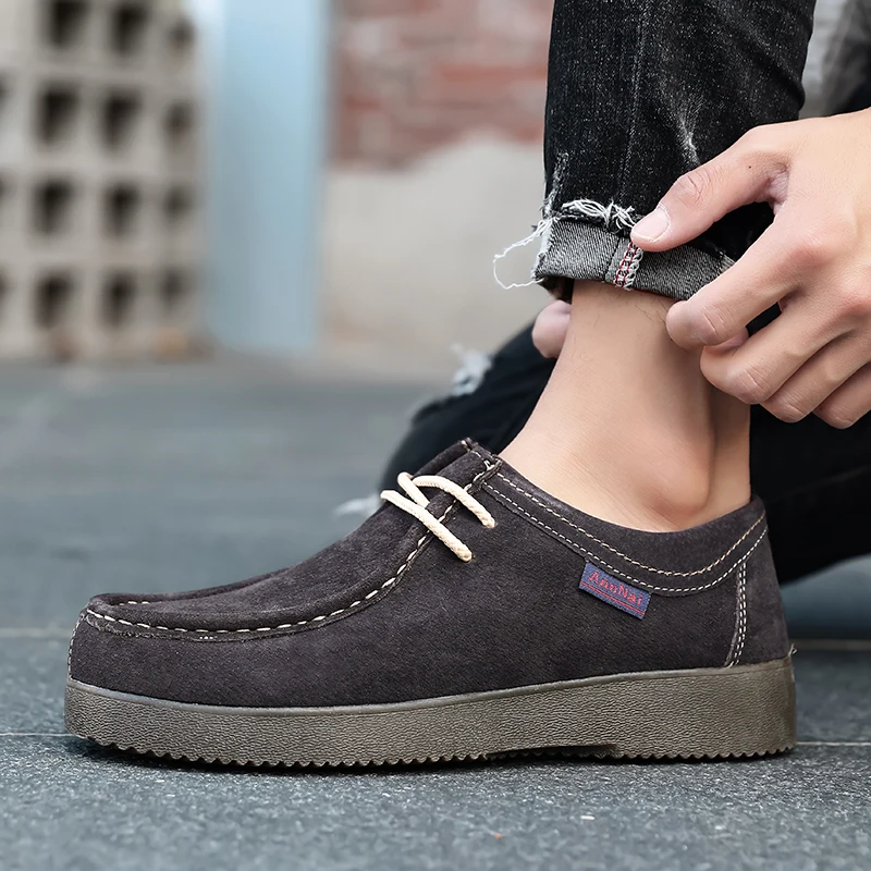 

Fashionable Versatile Low Cut Men's Casual Shoes Brand Business Comfortable Leather Shoes Quality Anti Slip Travel Walking Shoes