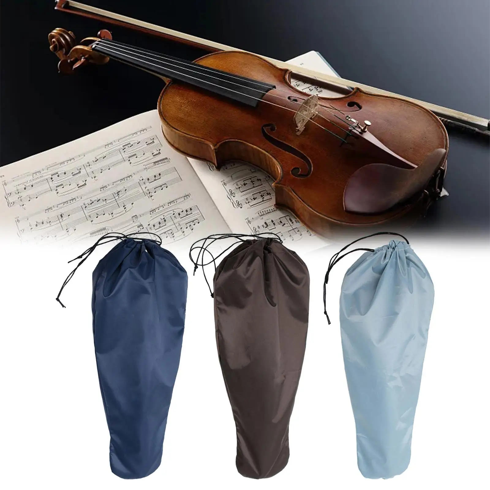 Violin Cover Silk Fabric Violin Bag, String Instrument Dust Cover Protector Violin Accessory Violin Case Violin Carrying Bag