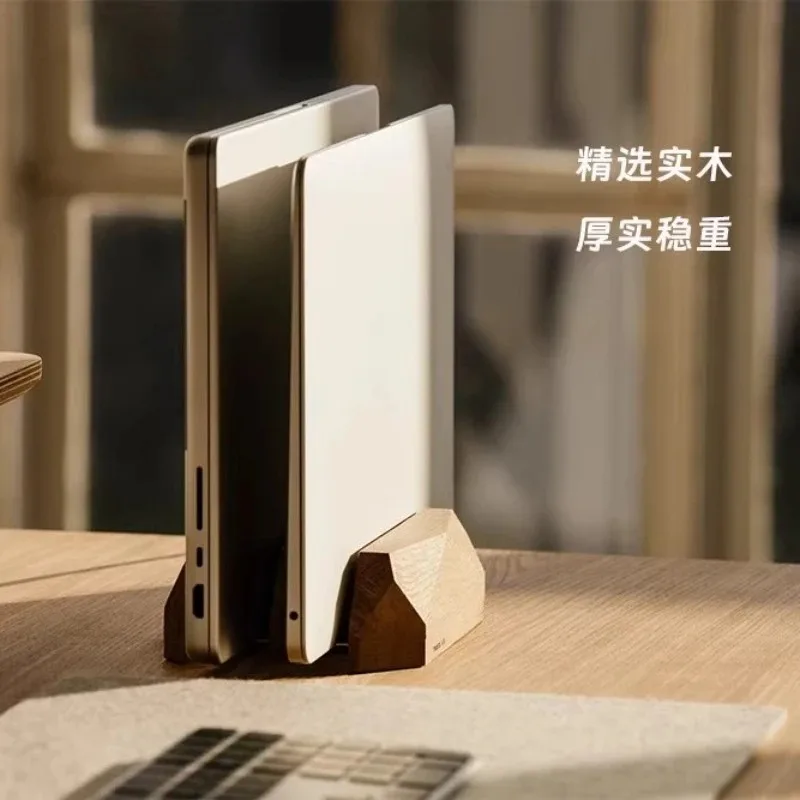 Laptop Stand Solid Wood for Huawei for Apple Vertical Stand Tablet Computer Desktop Walnut Storage Base for Lenovo Adjustable