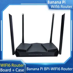 Banana Pi BPI-Wifi 6 Router + Case TR6560 + TR5220 Wifi SOC Dual Core ARM Cortec A9 Integrated 5GE PHY RGMII 6 GE MACs Board