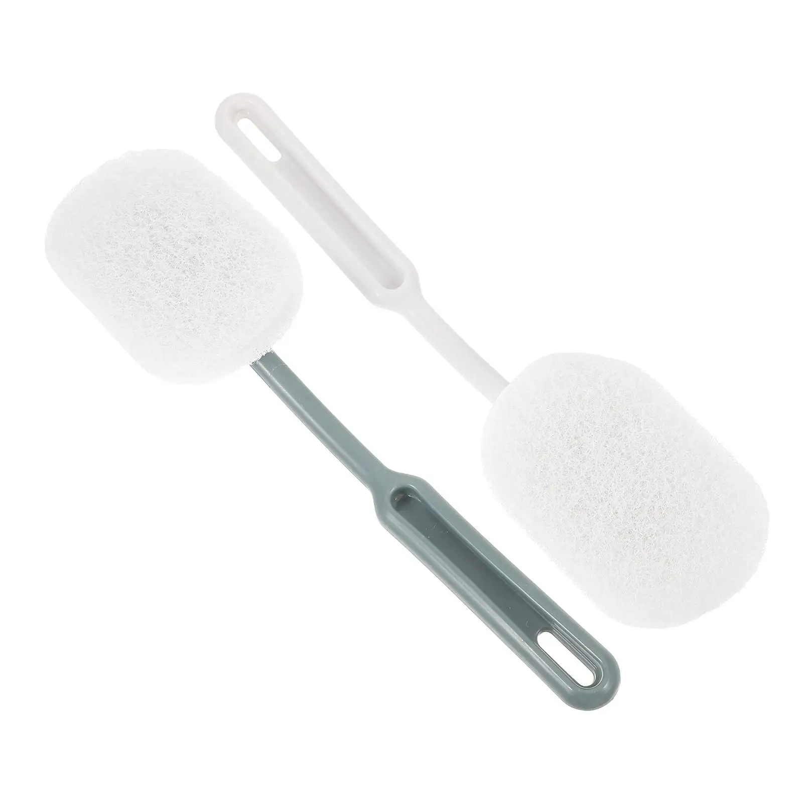 

2pcs Cleaning Brush Removable Heads for Bath Tub Floor Toilet Long Handle Bathroom Cleaner Scouring Pad Wall Mountable