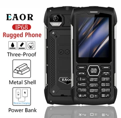 EAOR 2G Rugged Lanterna 4000mAh Big Battery Power Bank IP68 À Prova D 'Água 2.8 IPS grande tela 0.3M cam MTK feature Mobile Phone