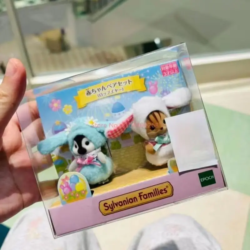 재고 있음 Sylvanian Families 귀 한 쌍의 좋은 친구 귀여운 소녀 장난감 액션 동물 피규어 방 장식품 Kawaii 장식 선물