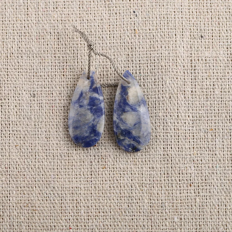 B&F Water Drop Lapis Lazuli Pendant Beads, Handmade Natural stones beads, Polished Stones for jewelry Making Supplies