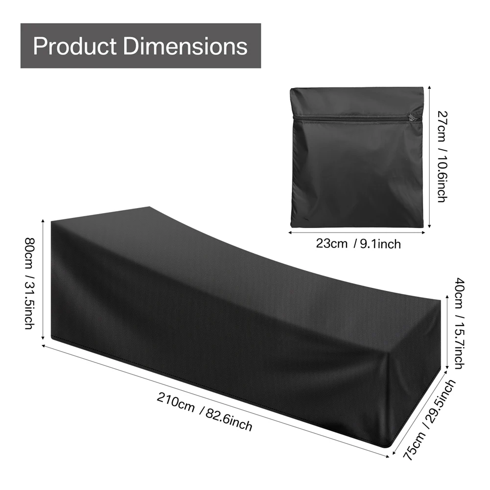 Outdoor Garden Sunbed Cover Sun Lounger Cover Patio Outdoor Lounge Chair Recliner Protective Cover Furniture Waterproof Cover