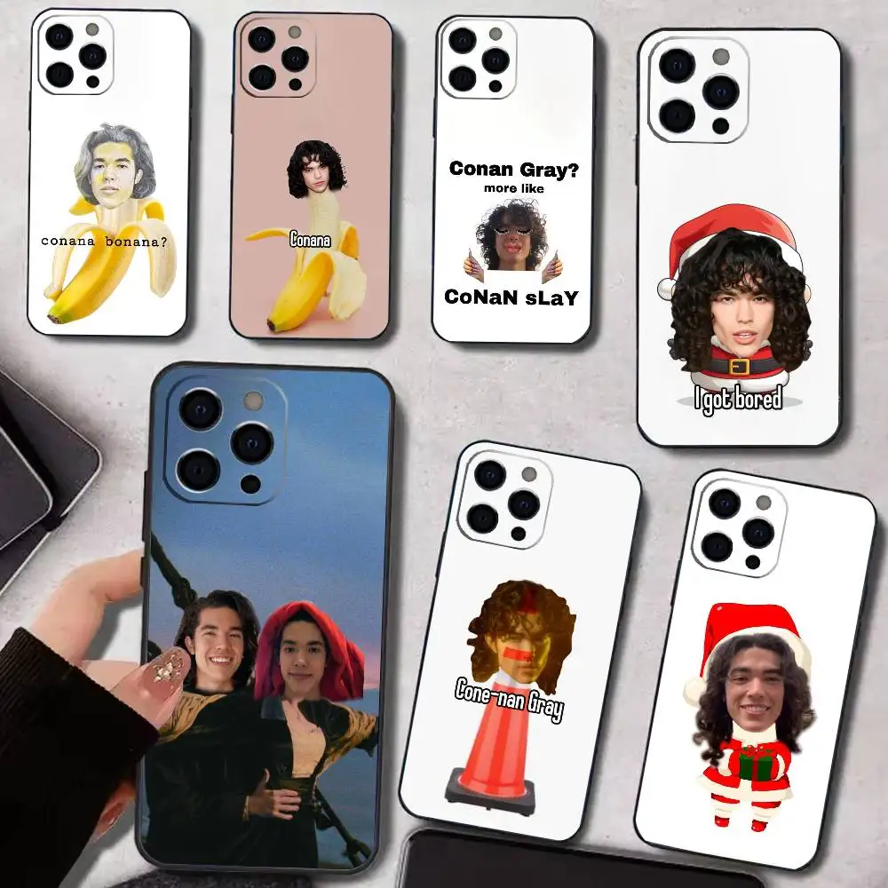 

Funny C-Conan G-Gray Singer Phone Case For iPhone 17,16,15,14,13,12,11 Plus,Pro,Max,XS Silicone Soft Cover