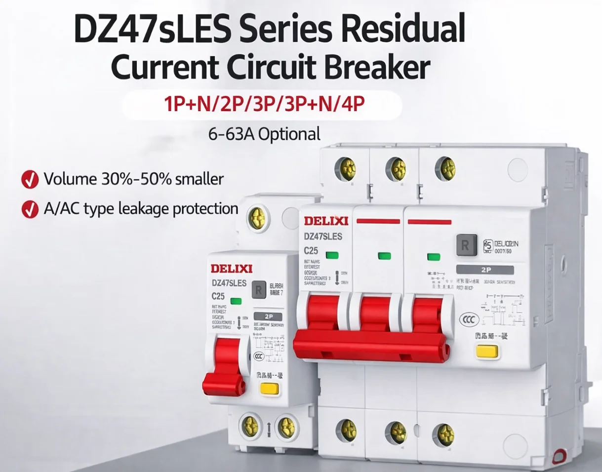 

Delixi leakage protection switch household small air switch with leakage protector Dz47sLES leakage protection 1P+N 2P