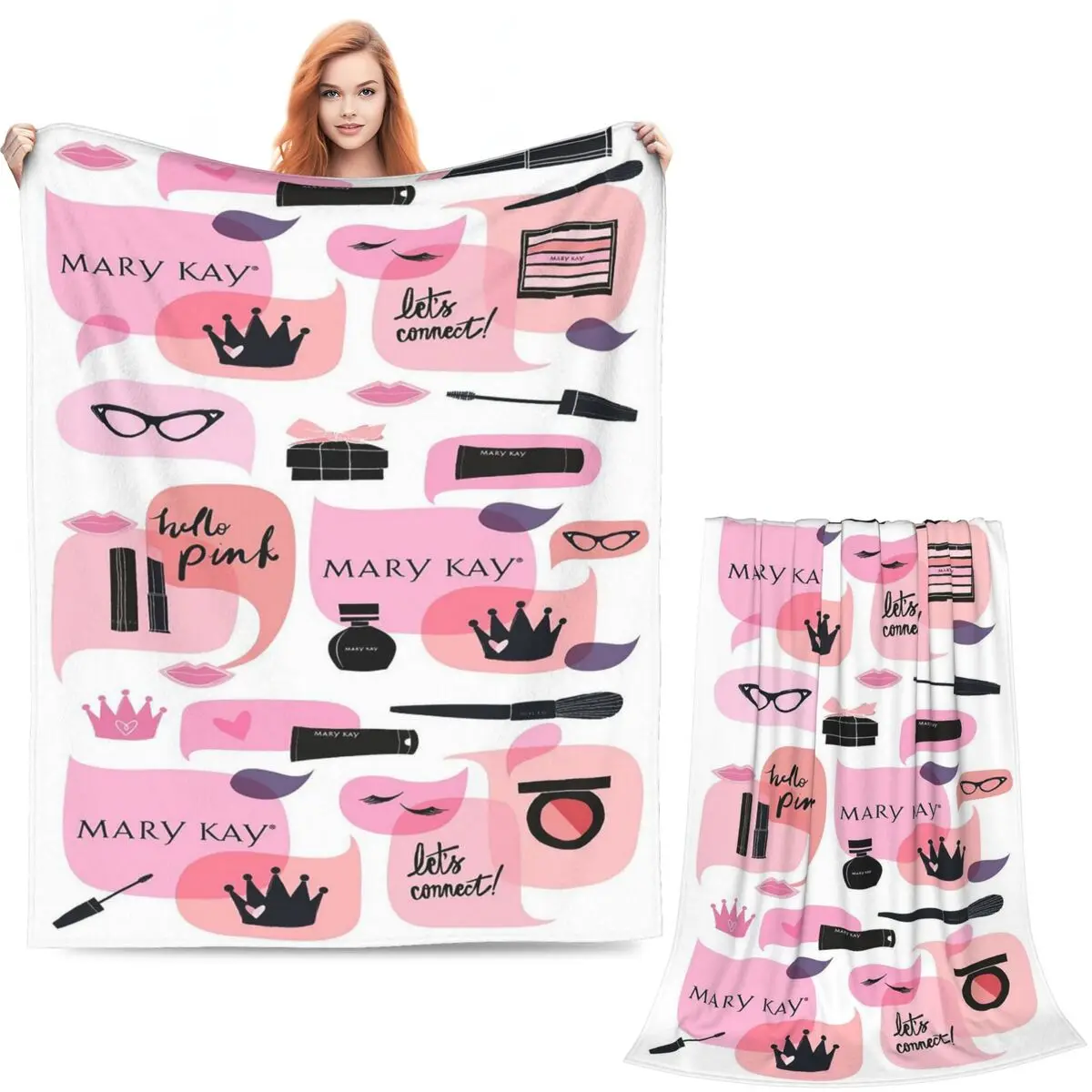 Mary Kay Blanket Soft Warm Flannel Throw Blanket Plush for Bed Living room Picnic Travel Home Couch