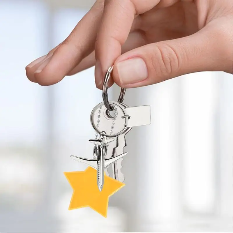 Metal Airplane Keychain Alloy Key Chains 3D Engraved Exquisite Creative Unique Fly Safe Key Ring 3D Model Aircraft Keychain view 3