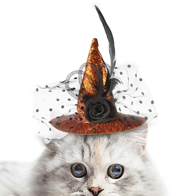 Dog Witch Hat Cosplay Halloween Outfits Witch Hat Photography Props Decorative Pet Cat Halloween Apparel Dog Cosplay Accessories