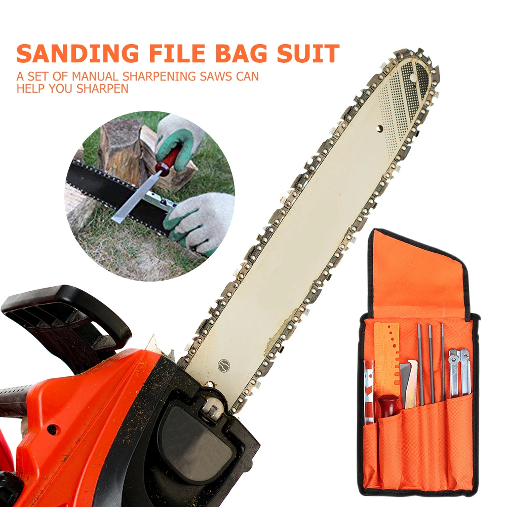 

10pcs/Set Professional Chainsaw Chain Sharpening Kit Measuring Ruler Groove Cleaner Round/Flat File Depth Gauge Tool