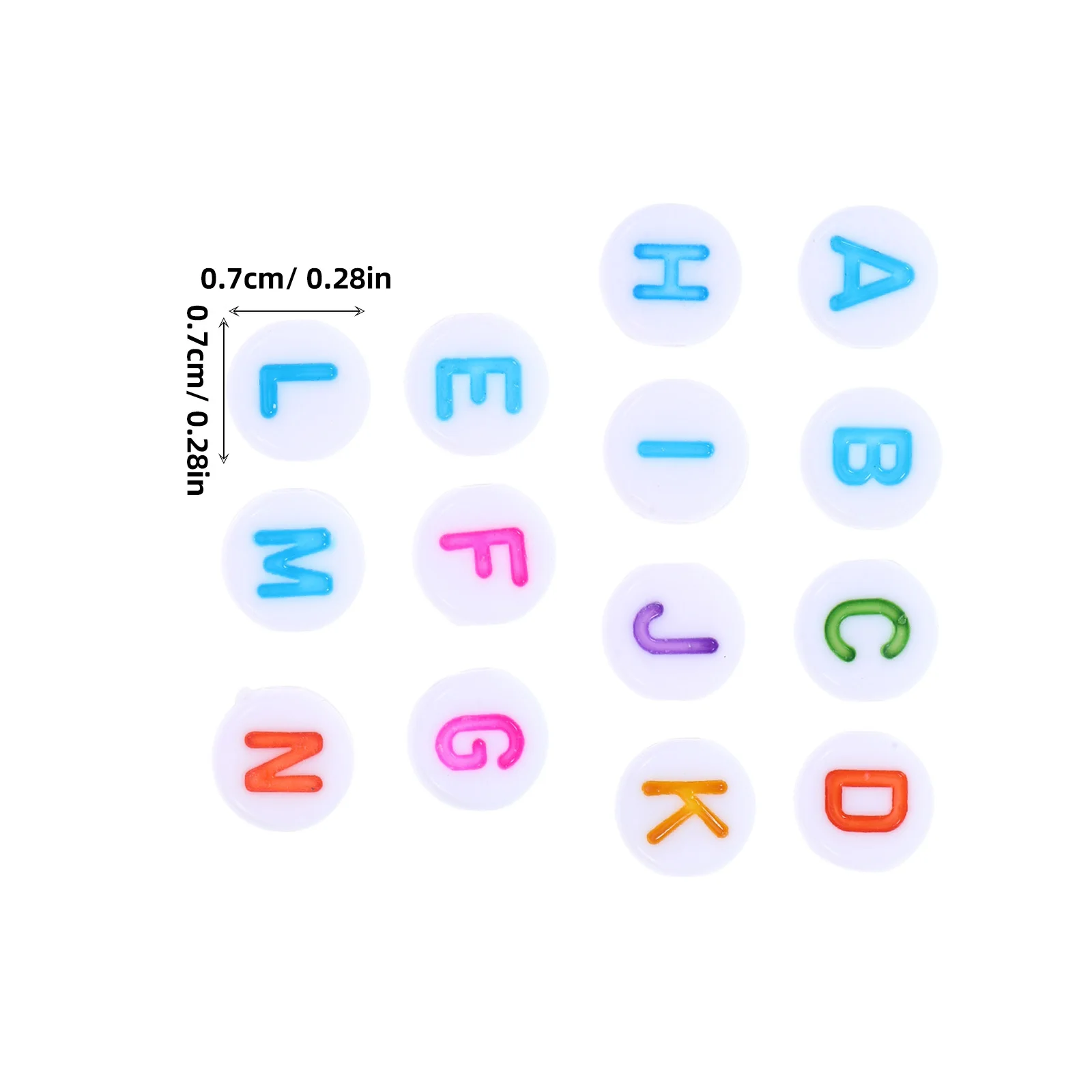 100 pezzi di lettere dell'alfabeto in acrilico perline di colore vivido ciondoli rotondi gioielli fai da te bracciali collane forniture artigianali perline