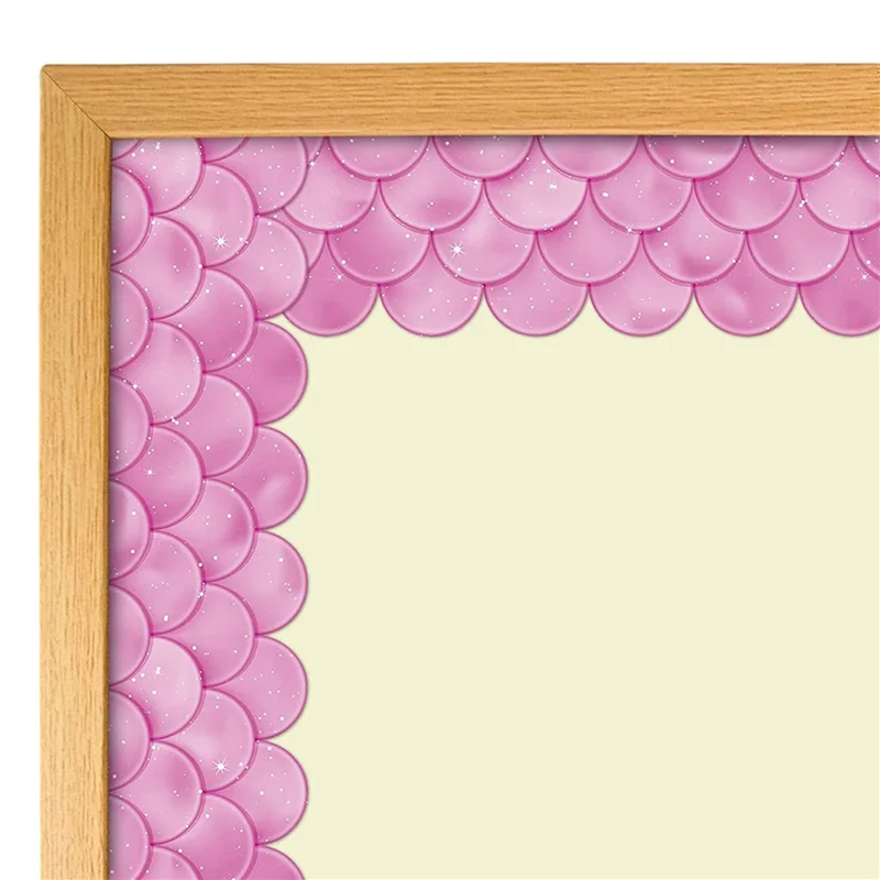 2X 20 متر أومبير الأرجواني الاسكالوبس لوحة الإعلانات الحدود قوس قزح الحدود المستقيمة الفصول الدراسية أو ديكور المنزل المدرسة #2