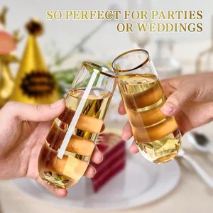 Plastik telden şampanya kadehleri, çember gümüş, plastik, çizilmeye karşı dayanıklı, kırılmaya karşı dayanıklı, her parti için mükemmel, 9oz plastikteki en büyük cam satışlarından 12'si-no. 11