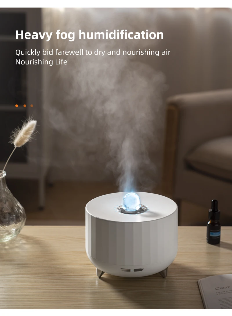 3D-Flammen-Aroma-Luftbefeuchter, 7-Farben-Licht, 2H/4H-Timer, 300ml, Diffusor für ätherische Öle, leiser Nebel, Tischdekoration für Zuhause und Büro – Detail 8