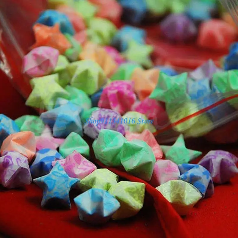 30pcs Luminous Lucky Star Folding Paper Lucky Star Paper Ribbon