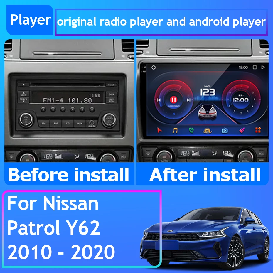 For Nissan Patrol Y62 2010 - 2020 Car Radio Carplay GPS Navigation Multimedia Player Android Auto No 2din DVD Wifi 5G