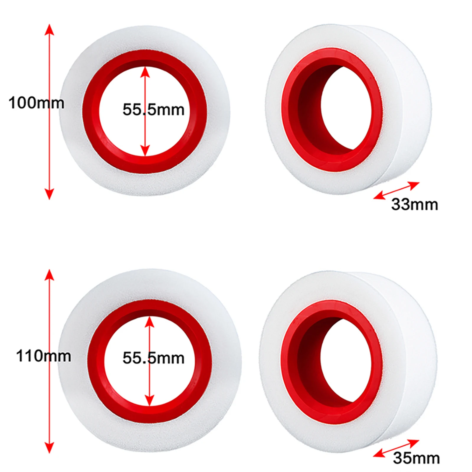 RS RC Dual Stage delikatna pianka TPE 100-110mm 114-120mm pasuje do opon 1,9\