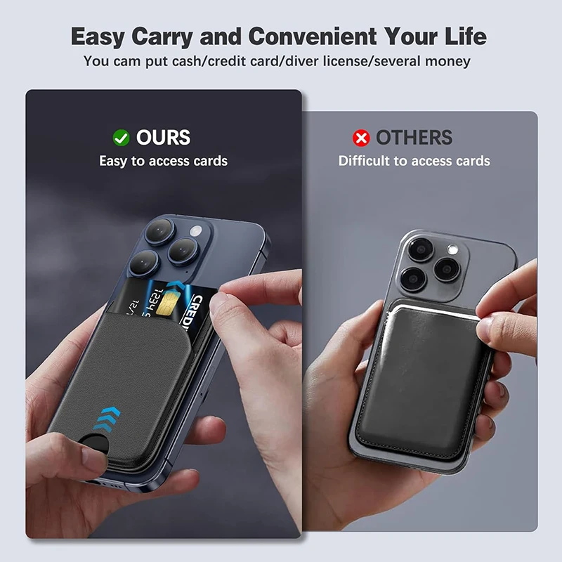 Tenmtoo for MagSafe Wallet Skórzany portfel magnetyczny na iPhone'a ze stojakiem na karty 16 15 14 13 Rozmiar Nie pasuje do iPhone'a Mini 6 — zdjęcie 7