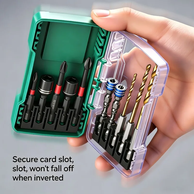 10Pcs Impact Screwdriver Bit Set, Hex Shank Twist Drill & Socket Set, Portable Electric Tool Accessories