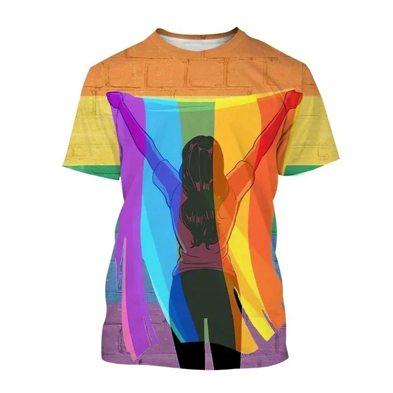 

3D Print Happy Pride Day T Shirt For Men Clothes Fashion Sports Cp Graphic TShirts Harajuku Y2k Women T-Shirt Funny Boy Tops