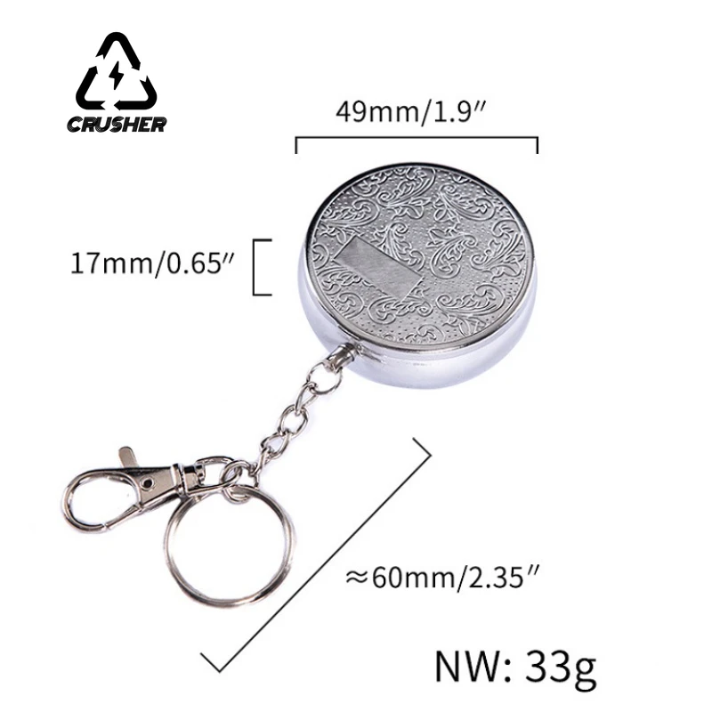 CRUSHER Mini Portable Ashtray with Cover Cigarette Holder Stainless Steel Pocket Ash Tray for Travel Cute Smoking Accessories