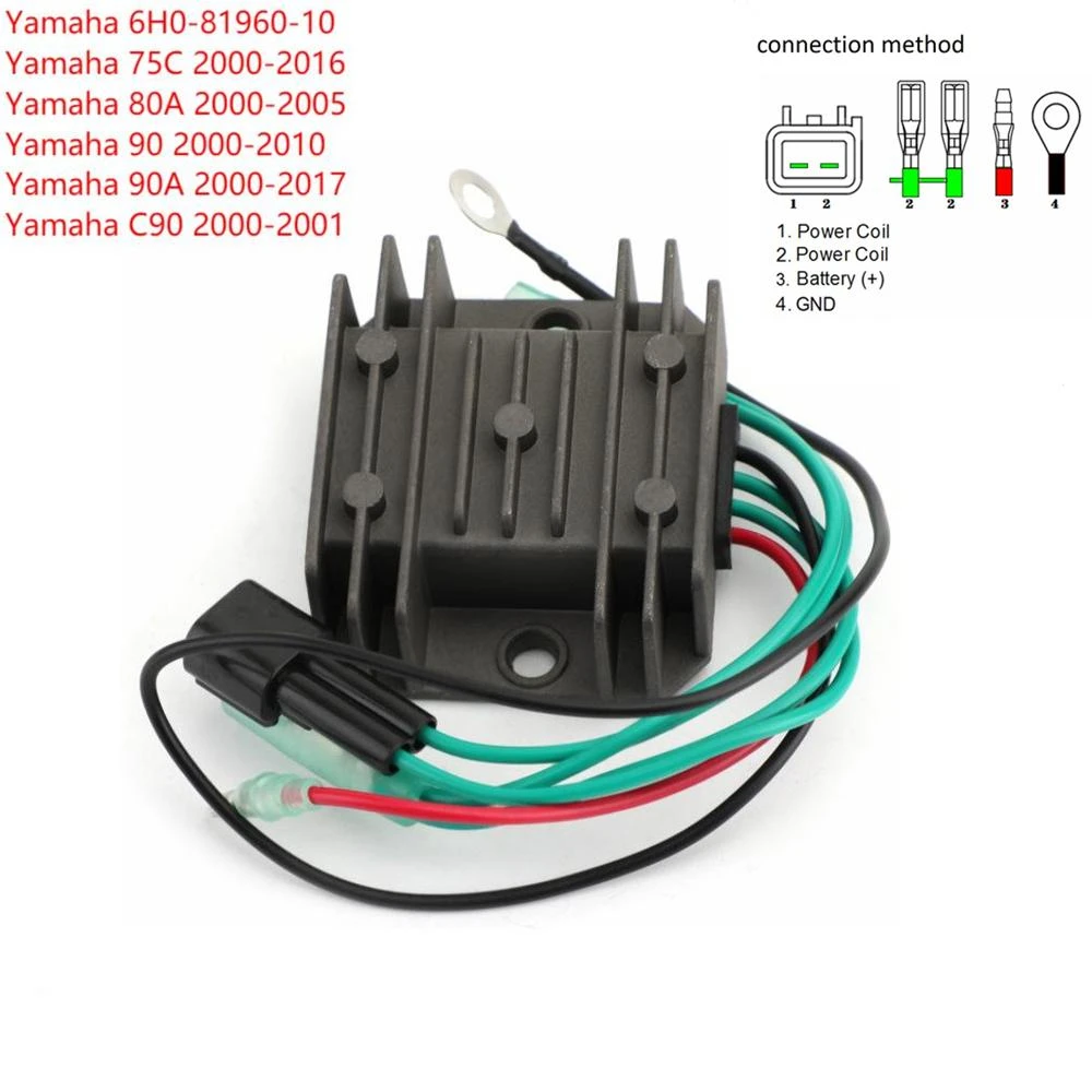 Outboard Motors Voltage Regulator Rectifier For Yamaha 75C 80A 90 90A  C90  2000 01 02 03 04 05 06 07 08 09 10 OEM 6H0-81960-100