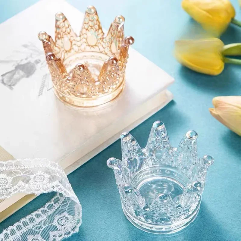 Nordic Vintage Decoration Crafts Aesthetic Modern Glass Crown Decoration Crafts Bedroom Living Room Cabinet Home Decor FYFM