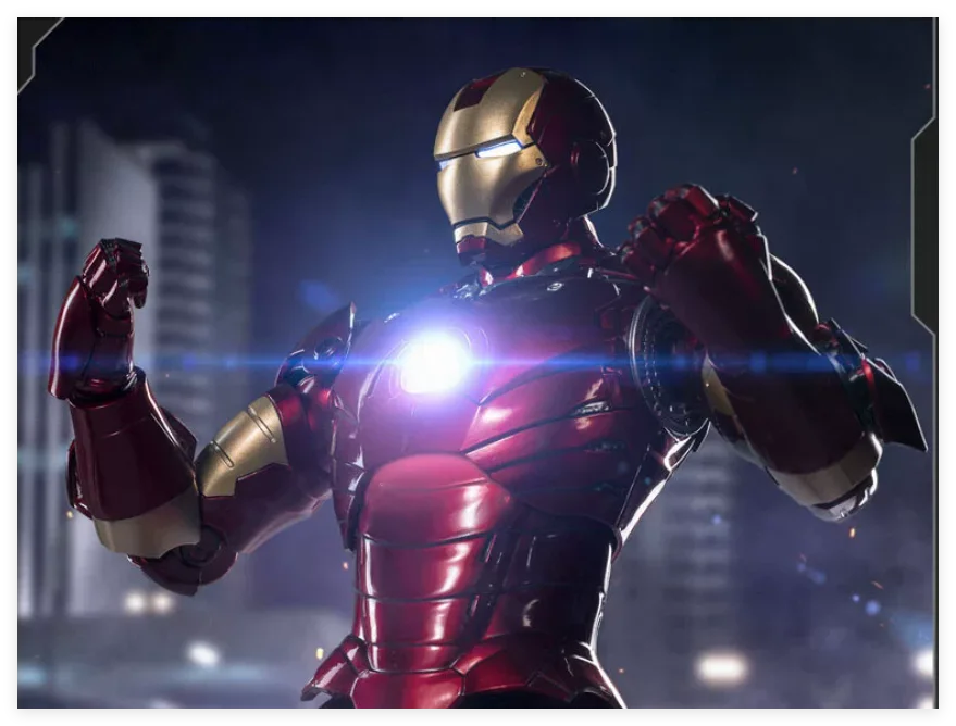 Zd Toys Marvel Iron Man Mk6 Action Figure Tony Stark With Led Lighting Suit Up Gantry Dismantling Platform Desktop Collectible