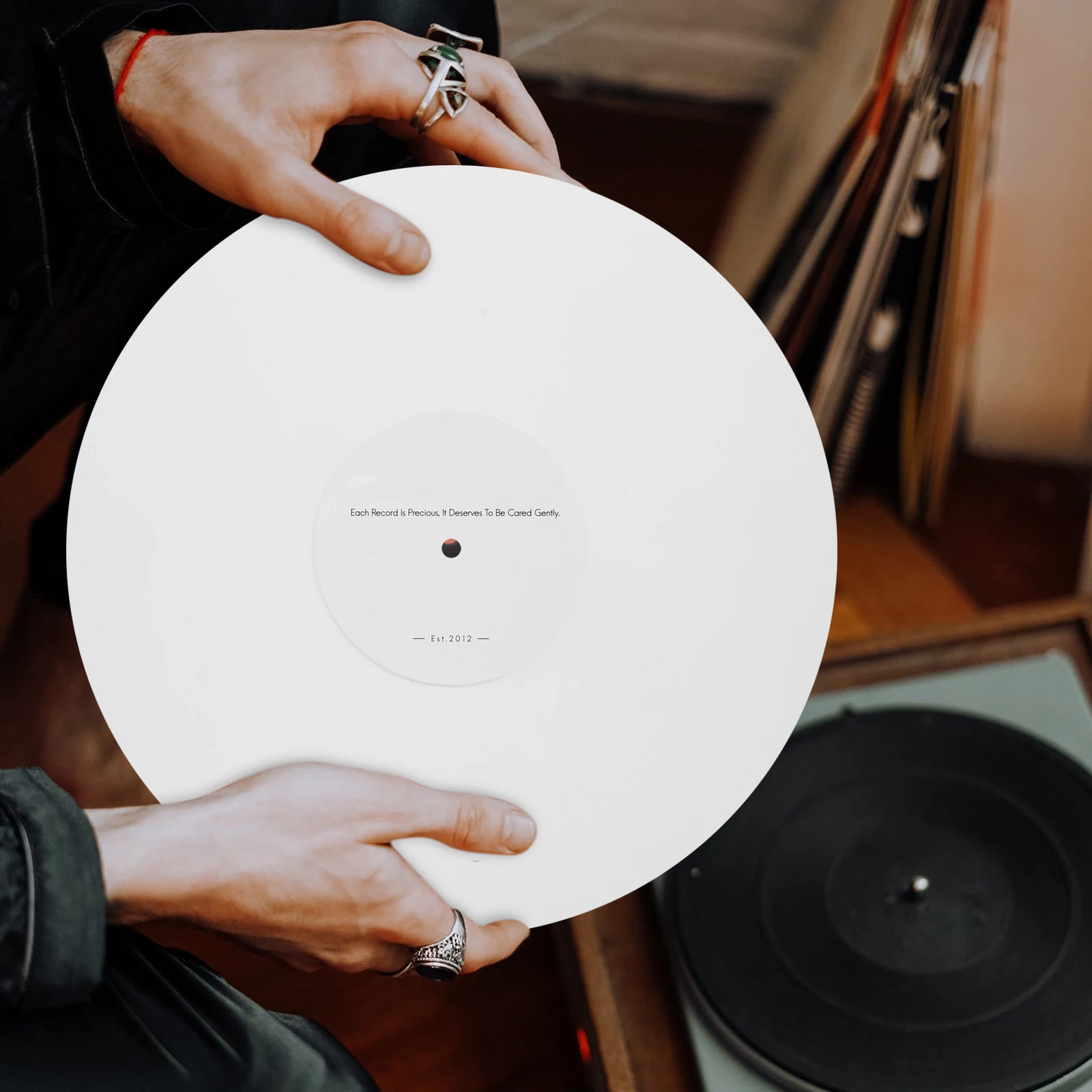 Tapete de mesa giratória acrílico para discos de vinil, resistente, antiderrapante, redução de ruído, acessório de toca-discos