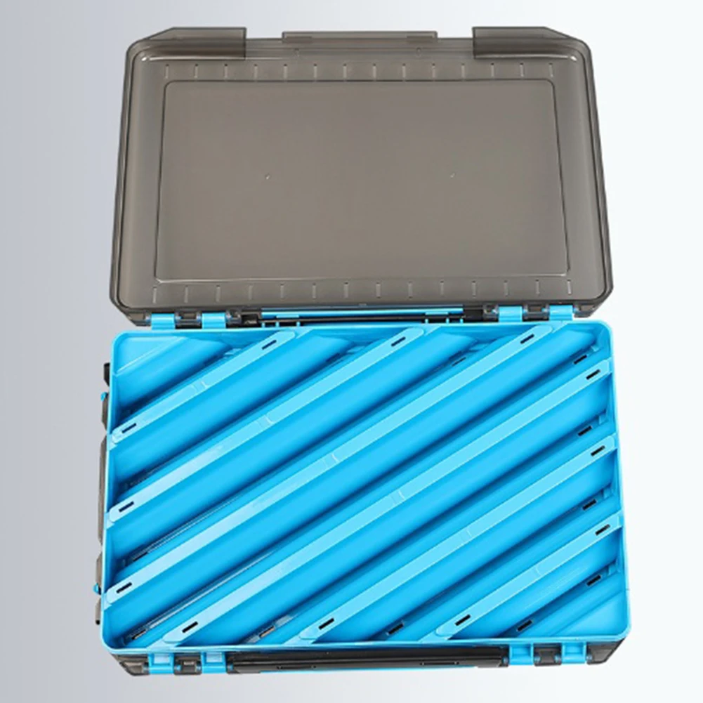 For Bass Fishing Bait Case Lure Storage Box 27*18.5*5cm Fishing Storage Box Double-sided Structure Y-shaped Slot