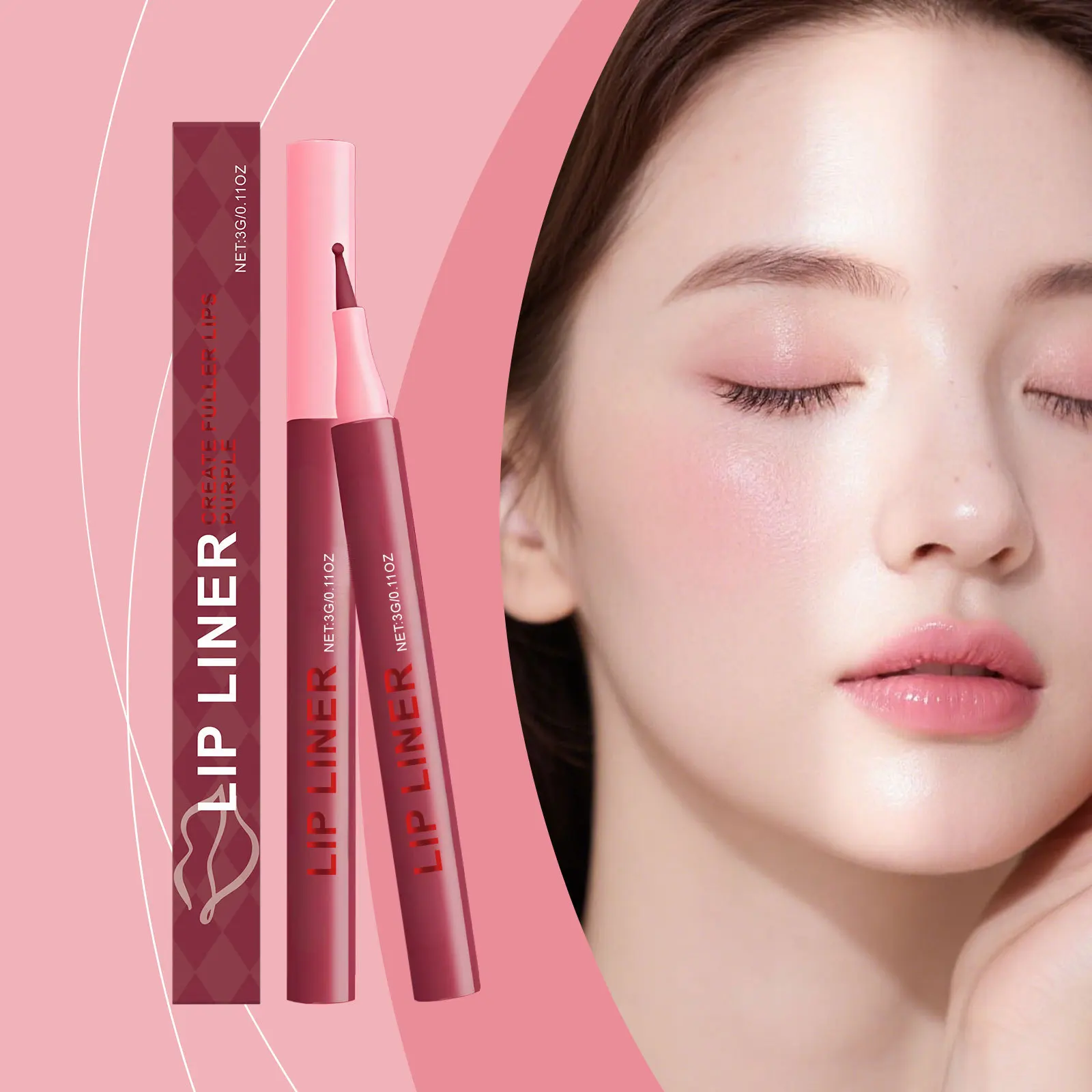 Matita per labbra opaca Rossetto rimpolpante impermeabile Rossetti opachi nudi naturali Tazza antiaderente Trucco per contorno labbra nude