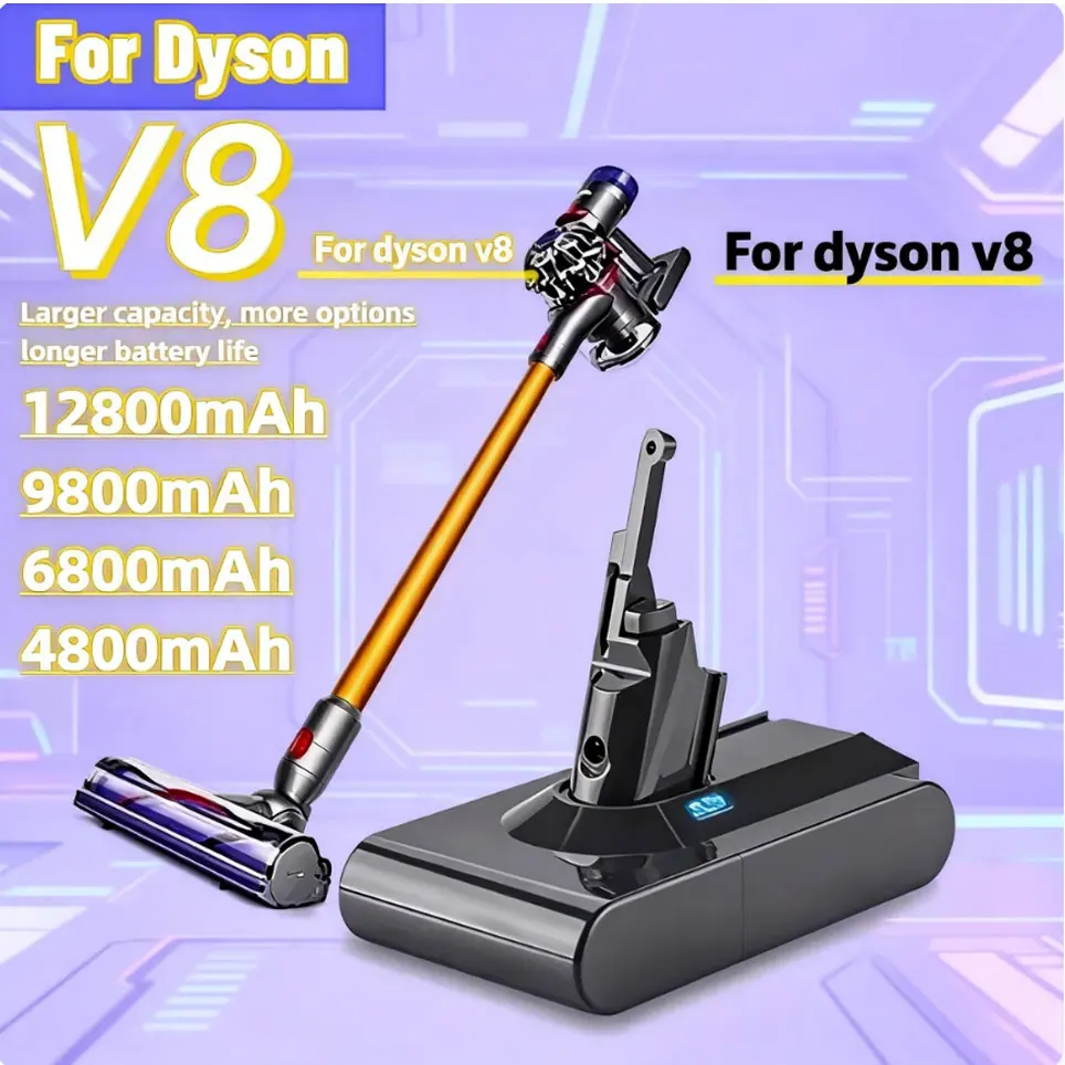 Für Dyson V8 12800mAh 21,6V Akku Werkzeugakku V8-Serie, V8 Fluffy Li-Ionen SV10 Staubsauger Wiederaufladbarer Akku L70