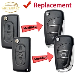 SUPERKEY For Citroen C2 C3 C4 C5 Berlingo For Peugeot 207 307 308 407 607 Modified Remote Car Key Shell Case Flip HU83 VA2 Blade