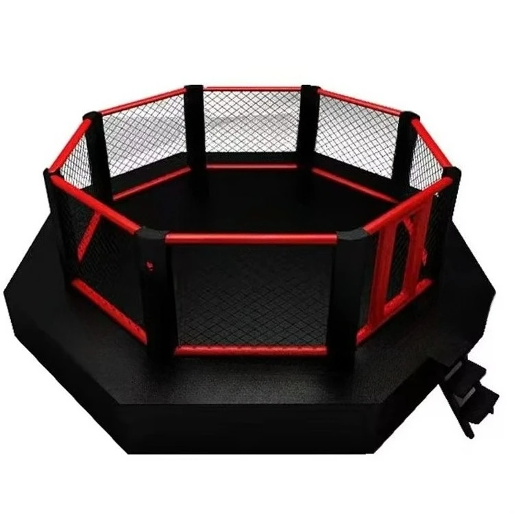 

Восьмиугольная клетка 6х6 метров со стальным каркасом для профессионального бокса