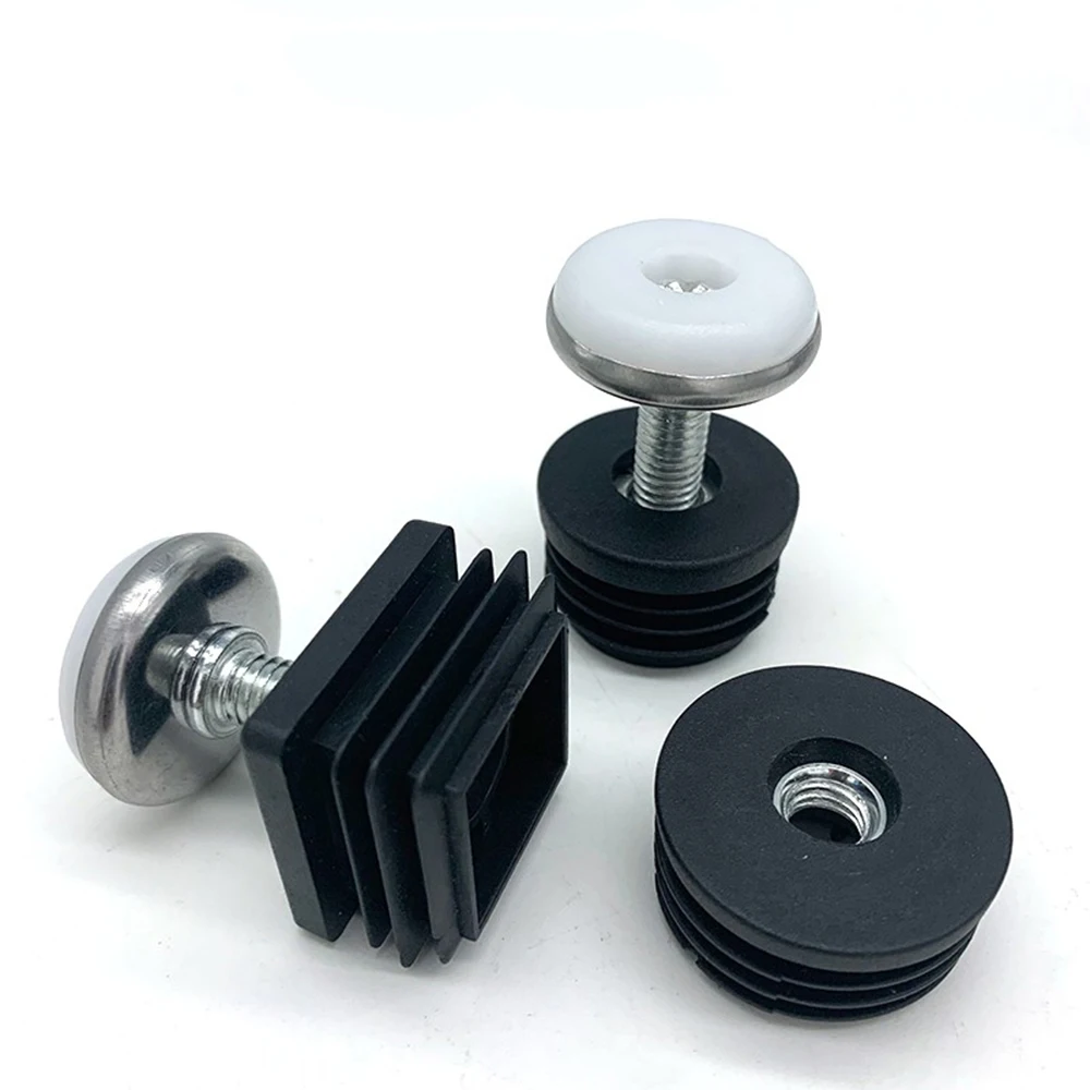 4Pcs Adjustable Furniture Feet Nylon Base Levelers And Black Plug With M8 Nuts Leveling Foot For Table Chair Sofa Legs image 3