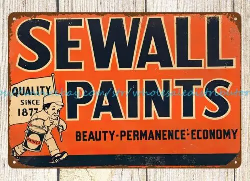 metal dorm room wall art decor Sewall Paints metal tin sign