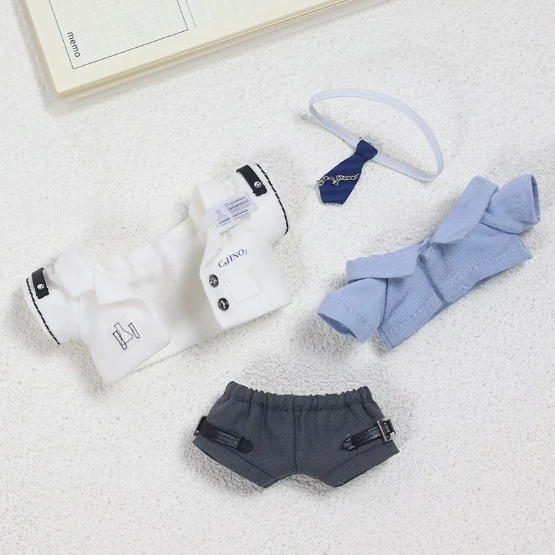 Nueva ropa para muñecas de 17cm, ropa de científico blanco puro de primera y segunda generación, ropa para muñecas con caja ciega de vinilo