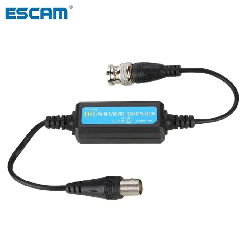 ESCAM HD-TVI/CVI/AHD/CVBS عازل حلقة أرضية فيديو Balun محوري BNC ذكر إلى أنثى للكاميرا